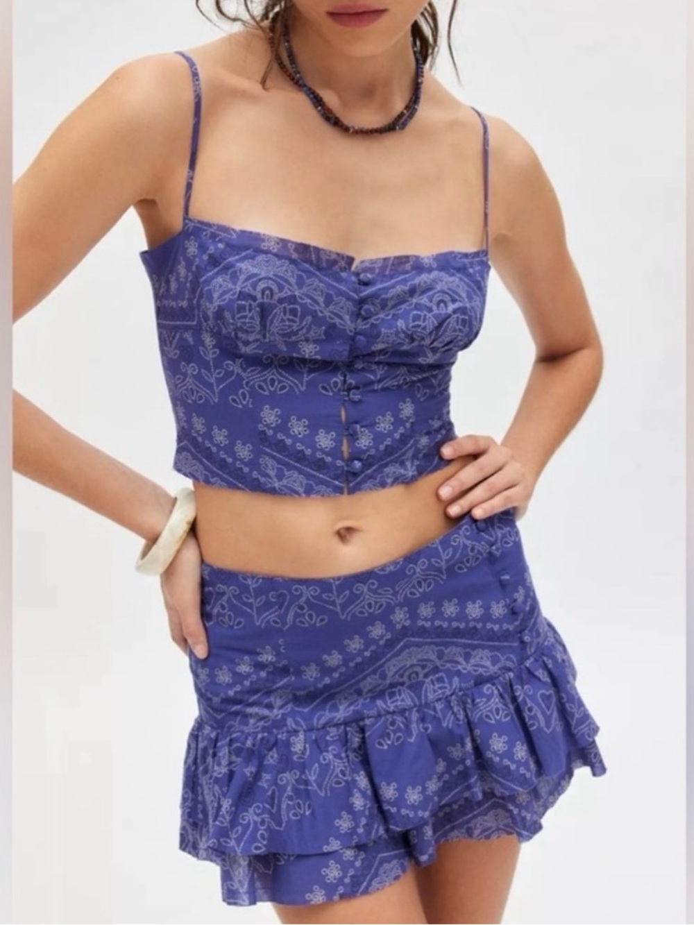 Kimchi Blue Blue Bandana-Print Two-Piece Set - Picture 2 of 5